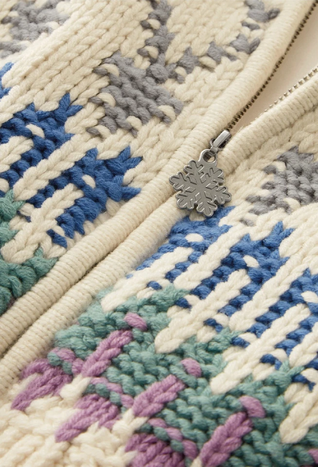 Chaqueta Suéter Coldwater Creek Nordic Mist Color Blanco Suave Multi Foto 4 de 4