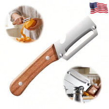 Stainless Steel Vegetable Peeler Fruit Vegetable Kitchen Wooden Handle Tool