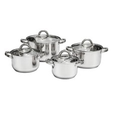 Set de casseroles Ambition acier inoxydable 8 pièces fond épais