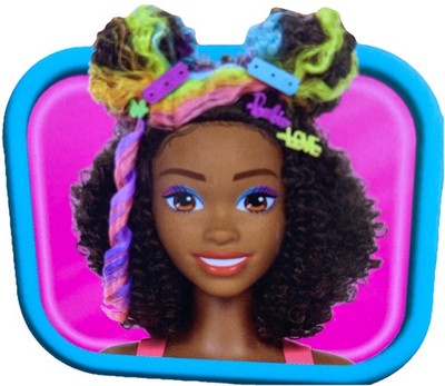 Barbie Deluxe Styling Head w/Color Reveal Acc. and Curly Brown Rainbow Hair (B17