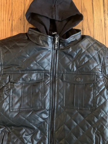 Chaqueta con Capucha Niños Pelle Pelle Cuero Negro Doble Cremallera 14/16 LEER - Imagen 3 de 20