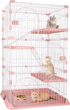 4-Tier Wire Cat Cage Playpen Kennel, 64 Inch Cat Catios Large Space for 1-3 Cats
