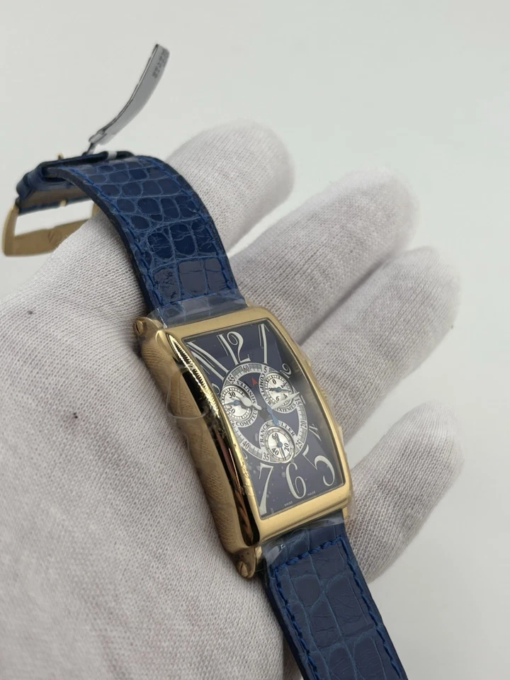 Reloj Franck Muller Long Island 1000CC esfera azul correa de cuero Foto 2 de 4