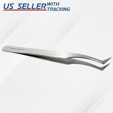 High Precision Stainless Steel Lab Tweezers/Forceps with Semi Curved Fine Tips