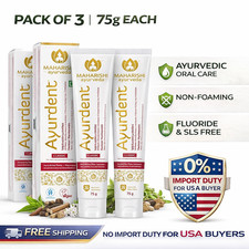Maharishi Ayurveda Ayurdent Classic Toothpaste 75g Herbal Oral Care Pack 3