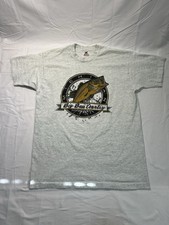 Vintage 90s Single Stitch USA Made Michigan Big Bass Country Fishing T Shirt XL