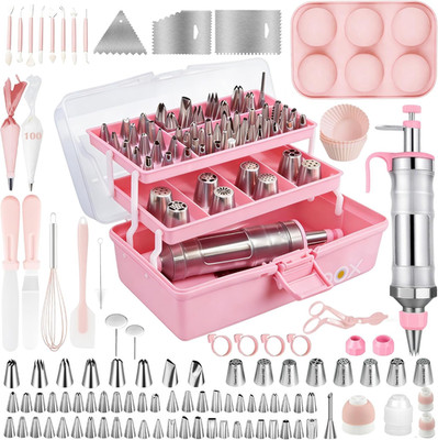 209 PCS Baking Supplies-Cake Decorating Kit with Dessert Decorating Syringe Set,
