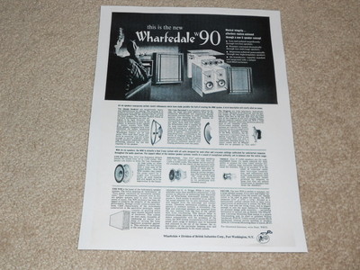 Wharfedale W90 Speaker Ad, 1963, Articles, Info, 1 Pg, Rare Ad!