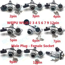 WEIPU WS20 2-15 pin aviation plug male female metal circular quick connector