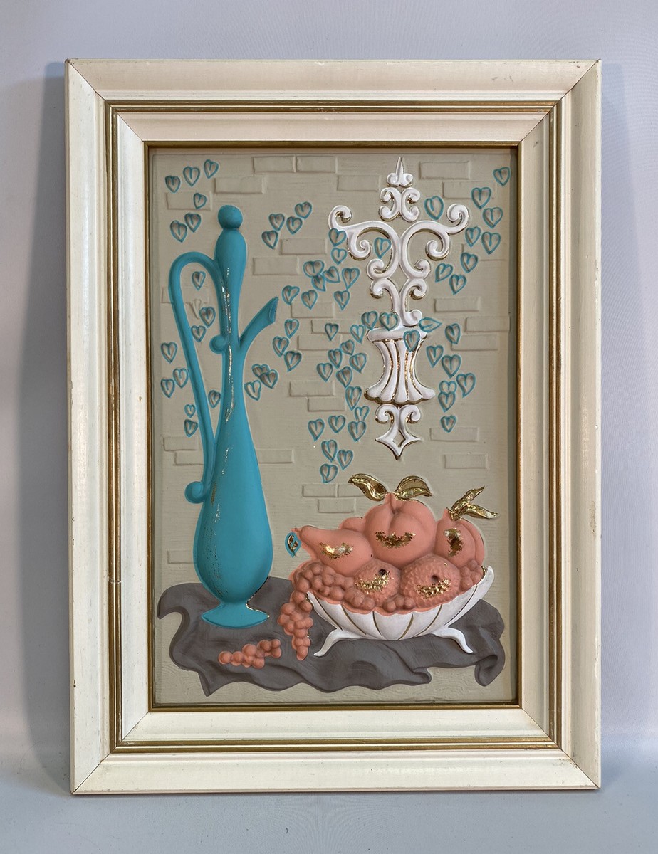 Vintage Mid Century Turner Wall Accessory Still Life Molded