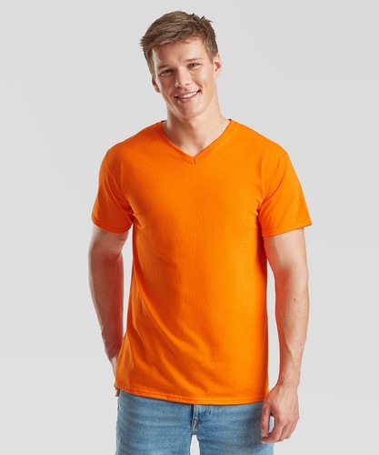 Fruit of the Loom Mens V Neck T Shirt Cotton Plain Casual tee t shirts SS034 - Picture 2 of 17