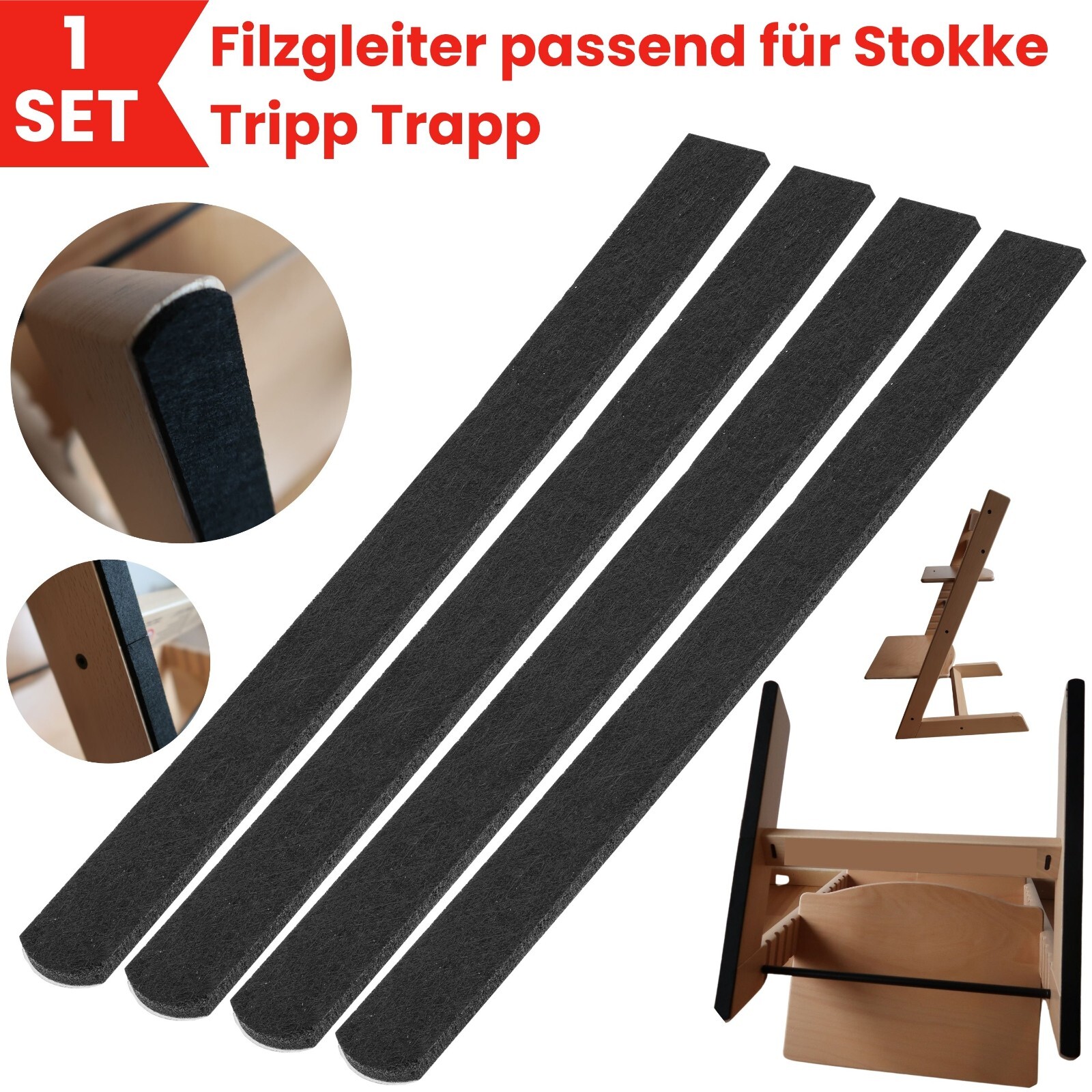 Hochstuhl Filzgleiter passend für Stokke Tripp Trapp Filzpad Stuhlbein Gleiter