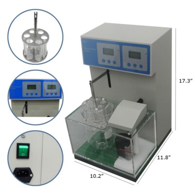 110V Single Cup Six Tubes Automatic Equipment Tablet Disintegration Tester 600W
