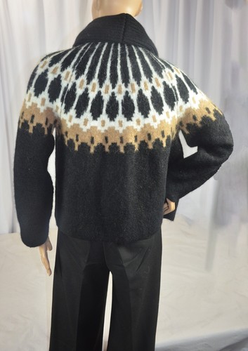 NWT $180 Banana Republic XL Fair Isle Black Alpaca Wool Cardigan Sweater #768601 - Picture 5 of 6