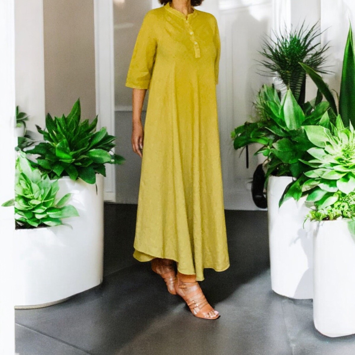 chinese dress ladies Breathable Linen Dress