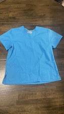ADAR UNIVERSAL UNISEX V-NECK SCRUB TOP Teal Size Small 2 Side pockets RN 144859
