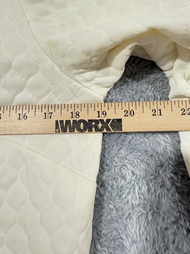 1960'S SEARS At Home Wear Robe Quilted Belted Women's Housecoat S Ivory Pink - Picture 6 of 12