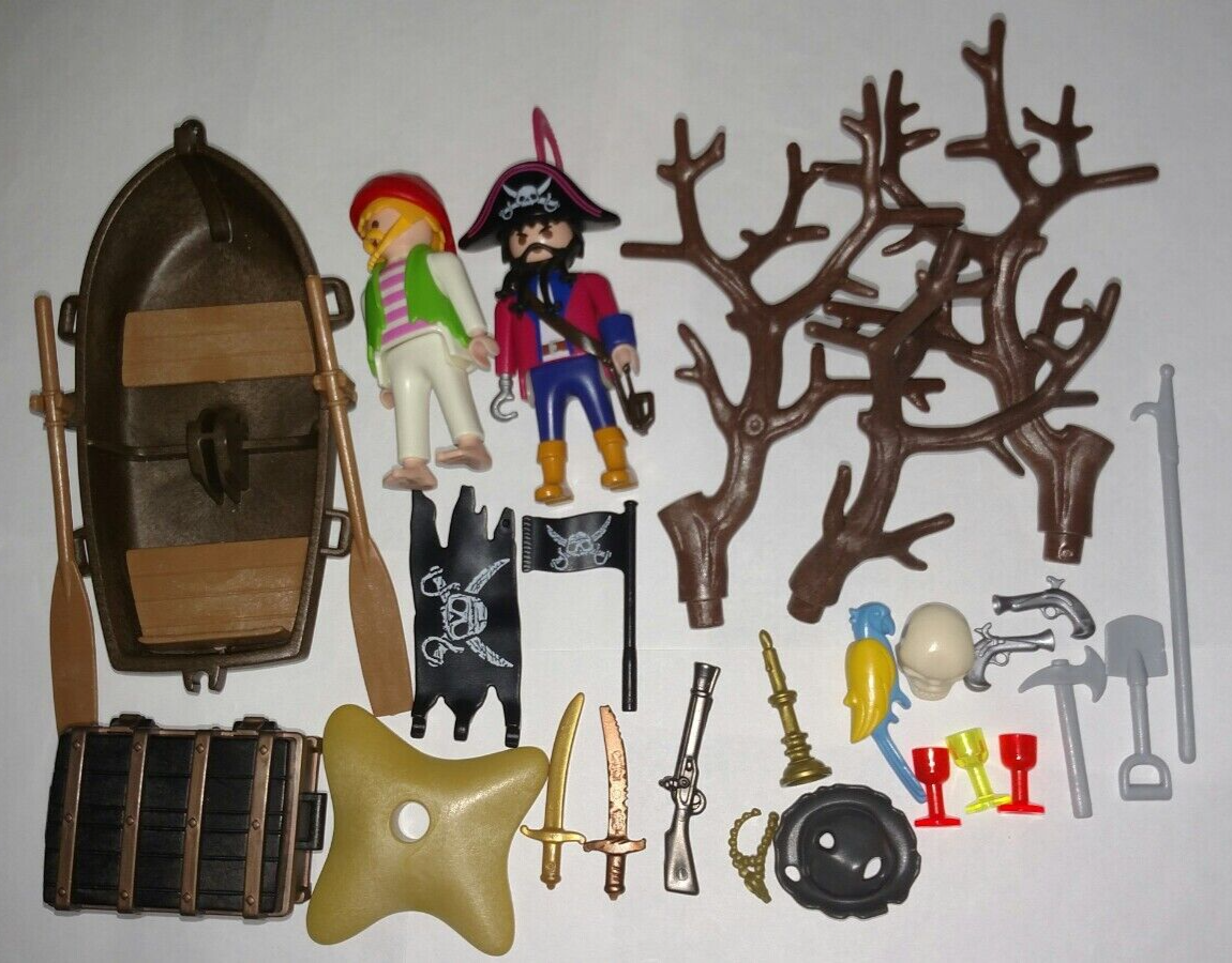 PLAYMOBIL vintage pirates coffre noir bronze trésor 3029 3127 3858 3626