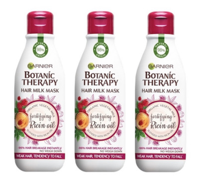 3 x GARNIER BOTANIC THERAPY HAARMILCH MASKE STÄRKEND CONDITIONER RINCIN ÖL