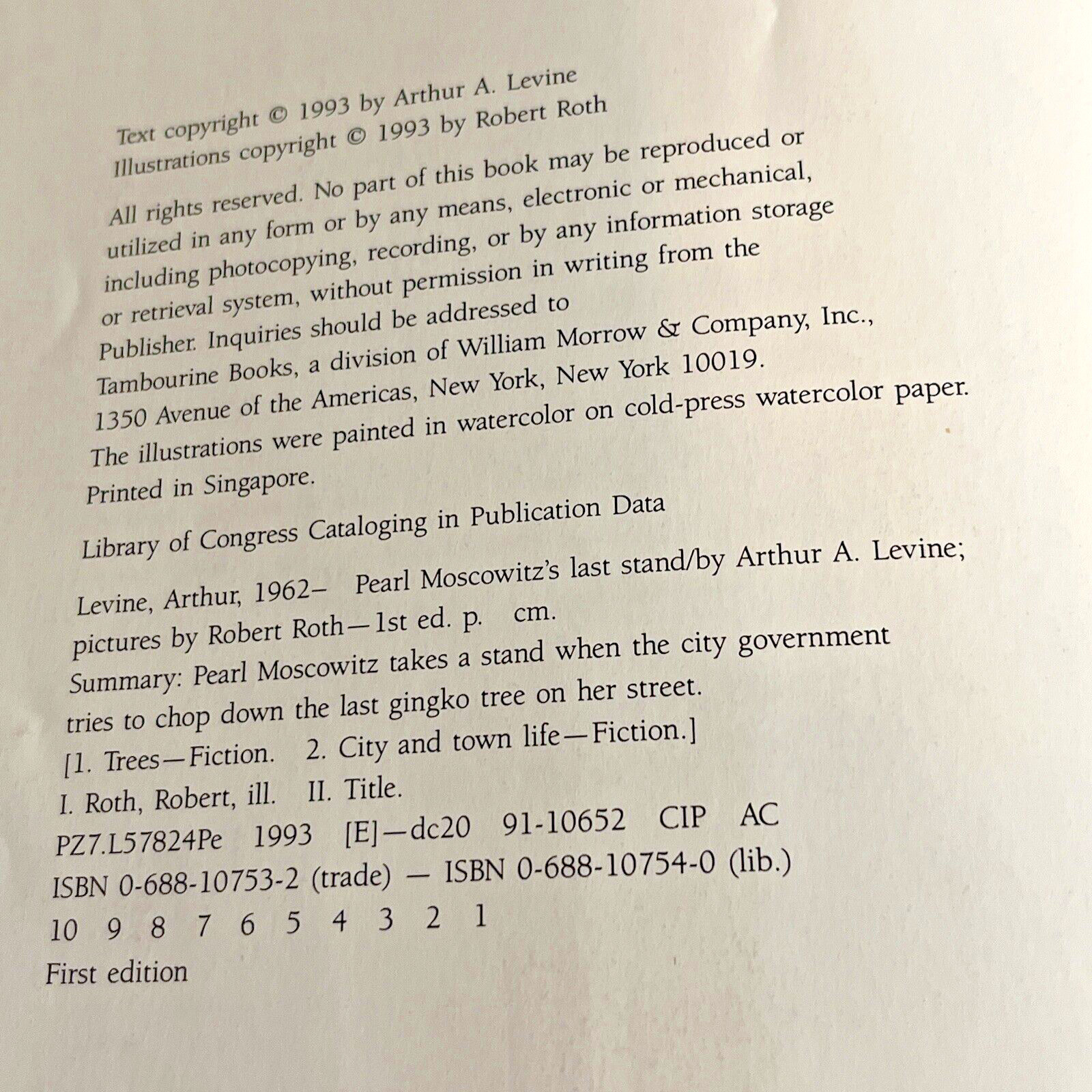 Pearl Moscowitz's Last Stand by Arthur A. Levine (1993, Hardcover)