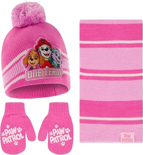 Nickelodeon Paw Patrol Beanie Hat, Scarf & Mittens or Gloves Set, Girls Ages 2-7 - Picture 2 of 13