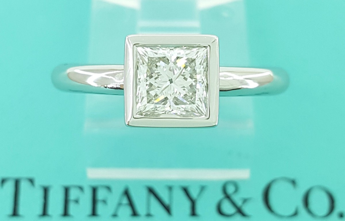 Tiffany & Co Princess Cut Diamond Solitaire Engagement Ring