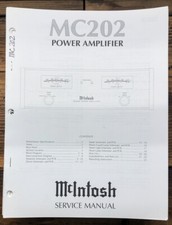 McIntosh MC202 MC-202 Amplifier Service Manual Original 
