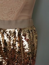 DOLCE AND GABBANA SILK SEQUIN SKIRT SZ IT44