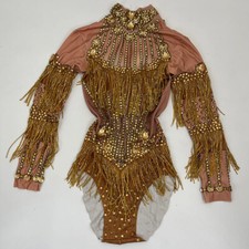 Women Rhinestones Tassels Bodysuit Jumpsuit Singer Stage Wear Costume