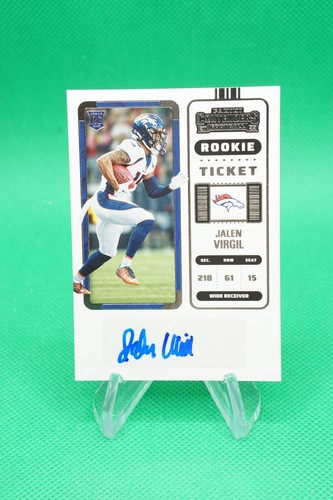 2022 Contenders Rookie Ticket #270 Jalen Virgil Auto Denver Broncos CS5 - Afbeelding 1 van 2