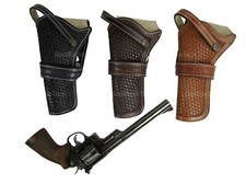 WESTERN GUN HOLSTERS REVOLVER SINGLE ACTION BASKET TOOLED LEATHER