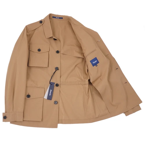 Drumohr Tan Twill Cotton-Blend Field Jacket M (Eu 50) NWT image 2