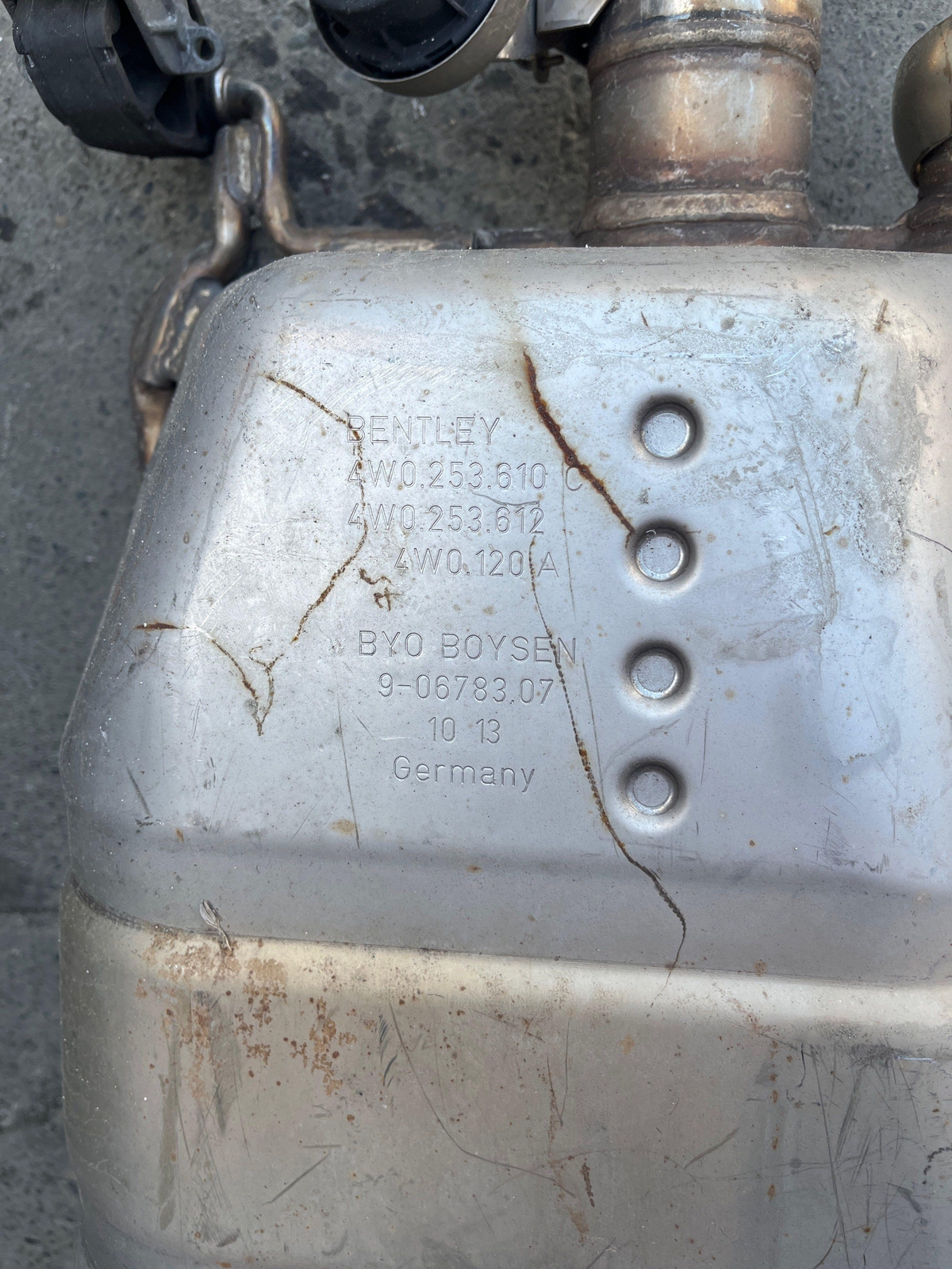 2014 FLYING SPUR BENTLEY Right Passenger Side Muffler - OEM