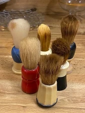 Vintage Shaving Brushes (6) Rubber Set Ever-Ready Made Rite Plymouth