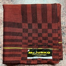 MEN HANDKERCHIEF COTTON POCKET JAPAN ART SQUARE 18" CLASSIC STRIPED DARK ORANGE