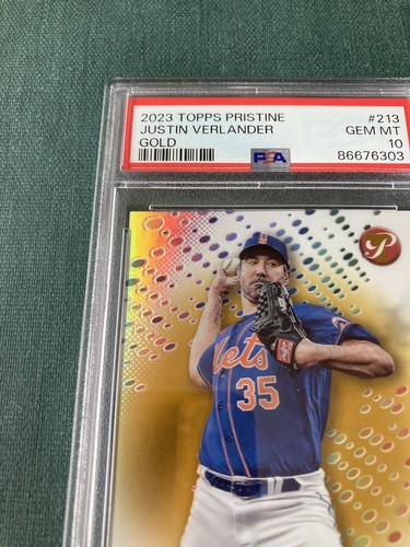 JUSTIN VERLANDER 2023 topps pristine GOLD REFRACTOR #'d 06/50 graded card PSA 10 - Picture 3 of 15