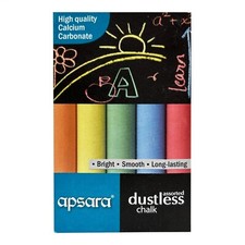 Apsara Dustless Chalks, 4x Longer Than Regular Hypoallergenic for Safe Using