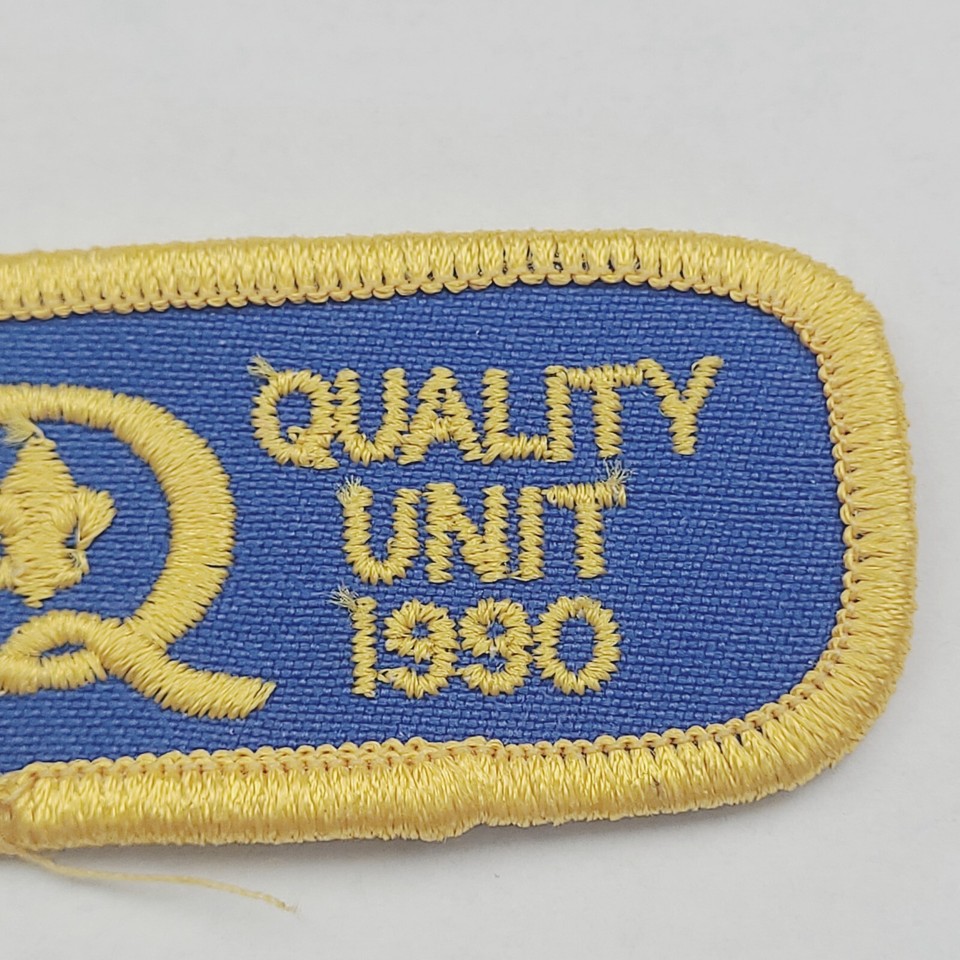 BSA Quality Unit 1990 Patch Badge Blue yellow Vintage eBay