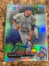 Brendon Little Signed 2017 Bowman Draft Chrome Refractor Auto Cubs BDC-188