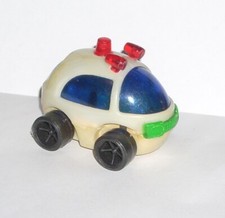 VINTAGE Plastic SUPER RARE Police Car Made in Hong Kong Oval Round Egg Shape