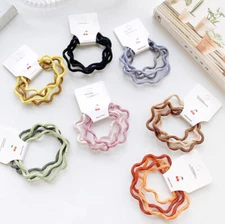 4PCS/SET Fashion High Elastic Wavy Hair Rope Rubber Band Hair Holder Accessories