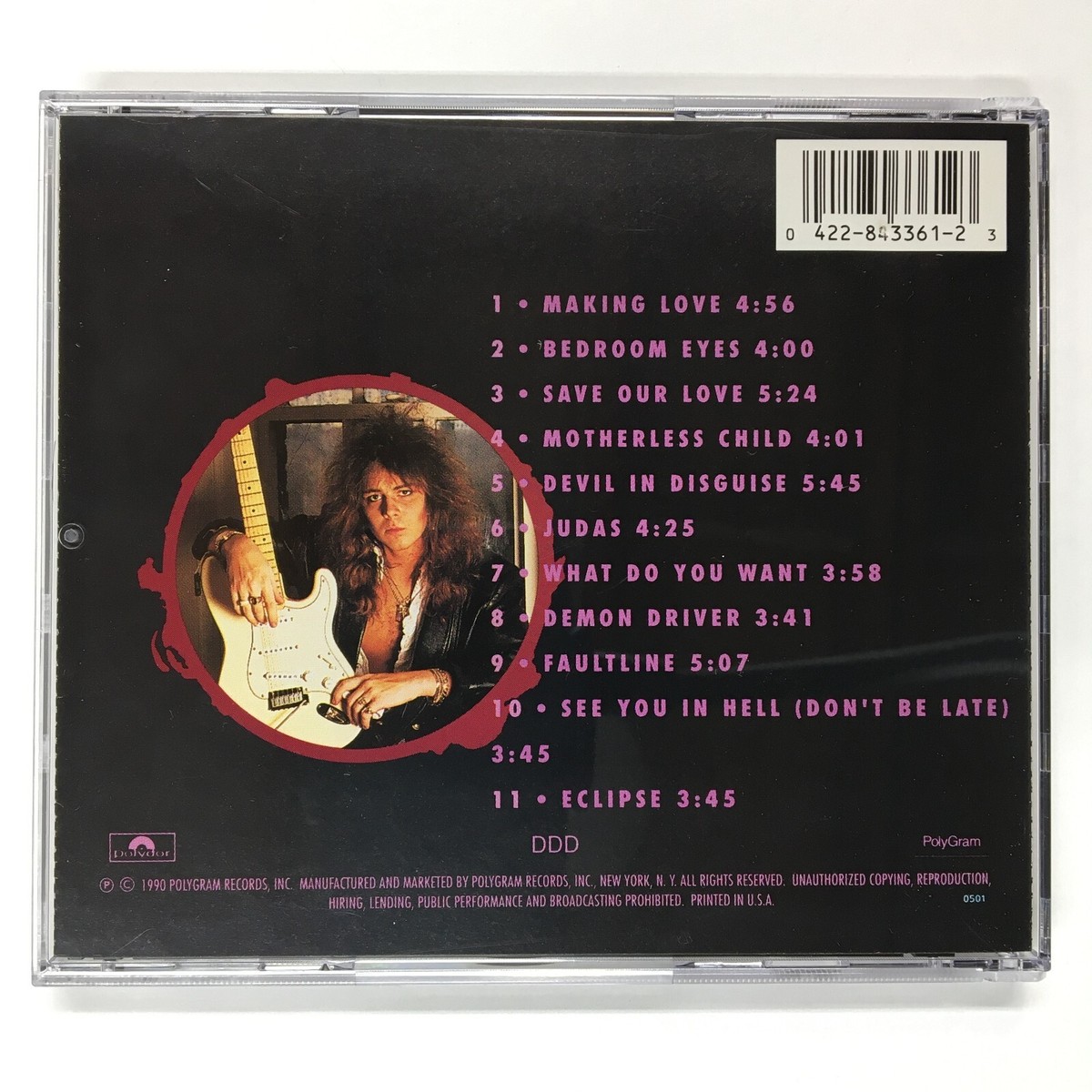 英LP Yngwie Malmsteen Eclipse 8433611 POLYDOR /00260 Eclipse by Yngwie Malmsteen (CD, 1990, Polydor) 0422-843361
