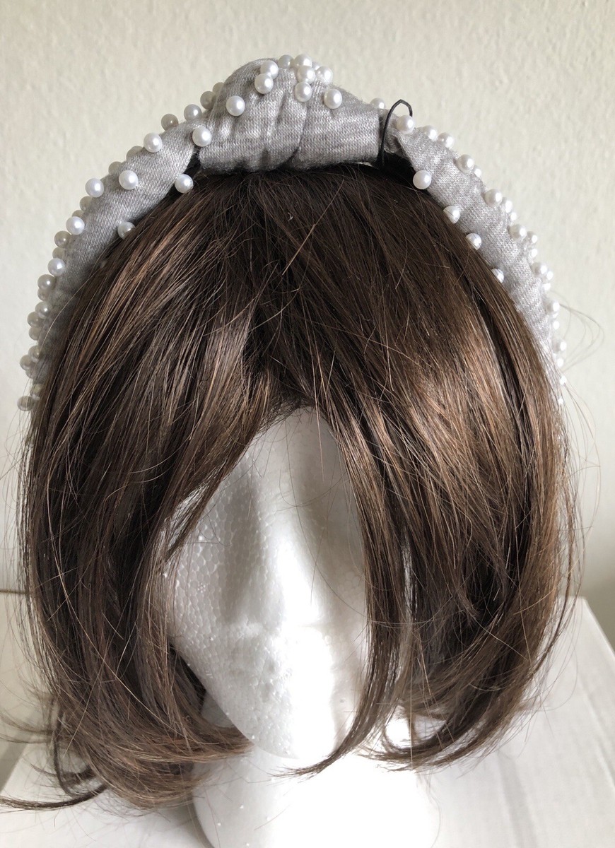 Lele Sadoughi Heathered Cardigan Gray Knit Jeweled Knotted  display picture 3