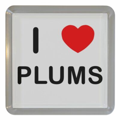 Plums I Love Kunststoff Teeuntersetzer Bierdeckel Kunststoff (95 mm x 95 mm)