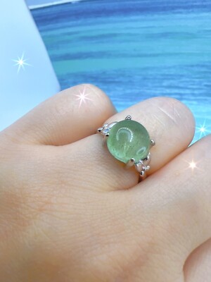 1 pic Natural Random Adjustable Crystal Quartz Green Aventurine Jewelry Ring