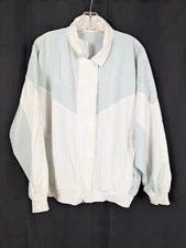 Gitano Women's Mint & White zip Front Light Weight Jacket Size Large