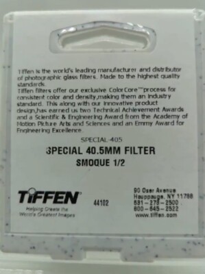 New Tiffen 40.5mm Smoque 1/2 Filter (Atmosphere Diffusion Filters) #405SMQ12
