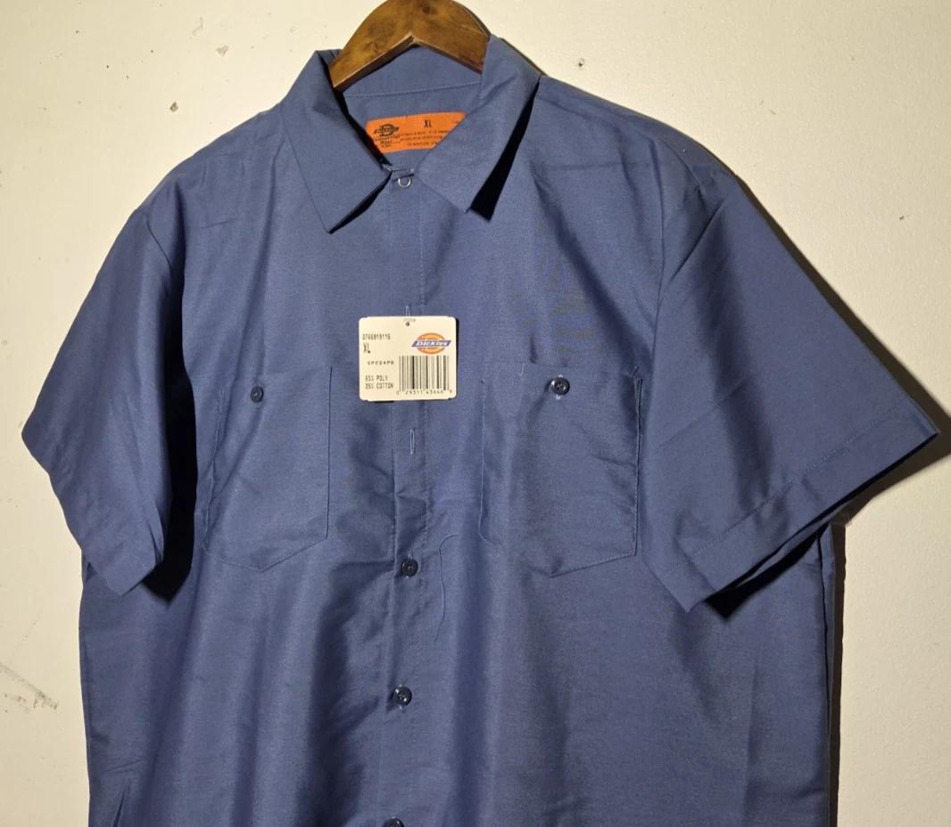 Vintage Dickies Industrial Wear Button Up Tee 90s Y2K USA Skate Baggy OG Size XL