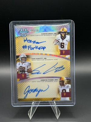 #ad 2025 Bowman U Best Triple Auto 10 Jordyn Tyson Sam Leavitt Kanye Udoh TA ASU $350.00