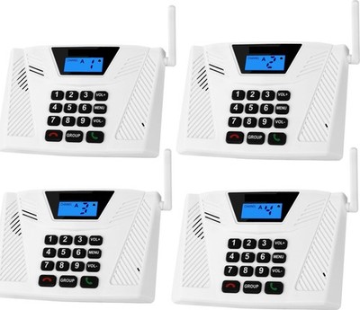 4 Pack Wireless Intercom System 5300FT Hands Free Two Way Home Office